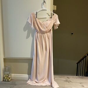 TFNC London light pink party Dress with elastic waistband,size 10